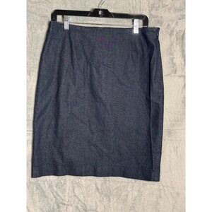 Chadwicks of Boston Dark Wash Denim Pencil Skirt‎ Size 8 Knee Length Back Slit